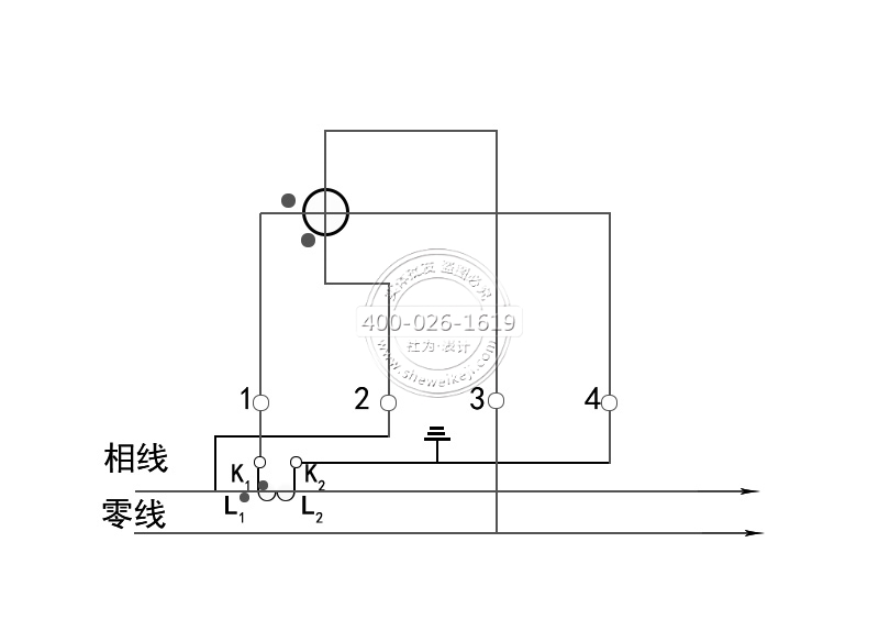 單相電子式電表經電流互感器雙進雙出接線圖